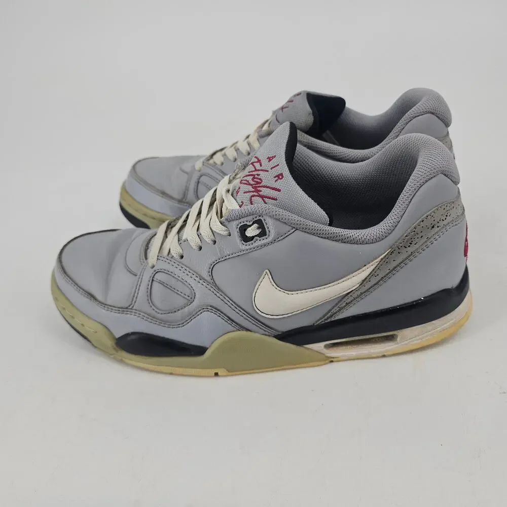 Nike Flight '13 Mid Sneaker Shoe Wolf Grey White Mens 9.5 3599467-001 Streetwear